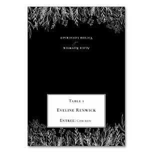 Carte Place pliable Black Greenery Menu Choice