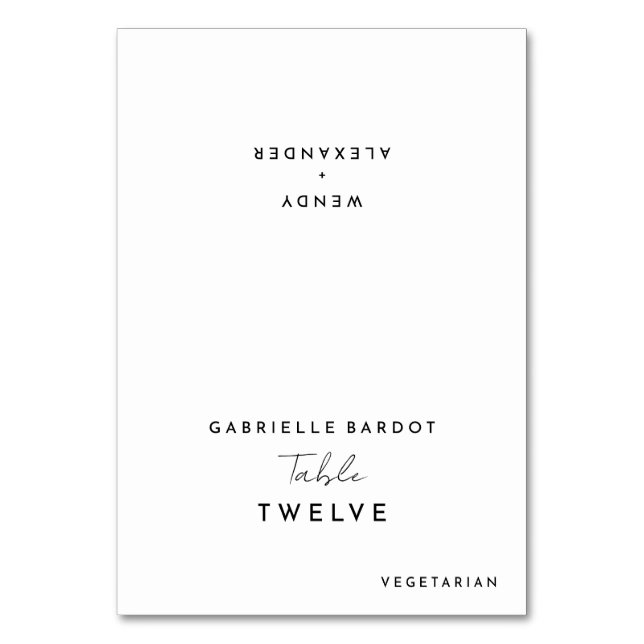 Carte Place pliable Mariage à script moderne blanc (Par défaut)