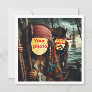 Carte Placez mon visage dans la photo, 2 pirates sur un