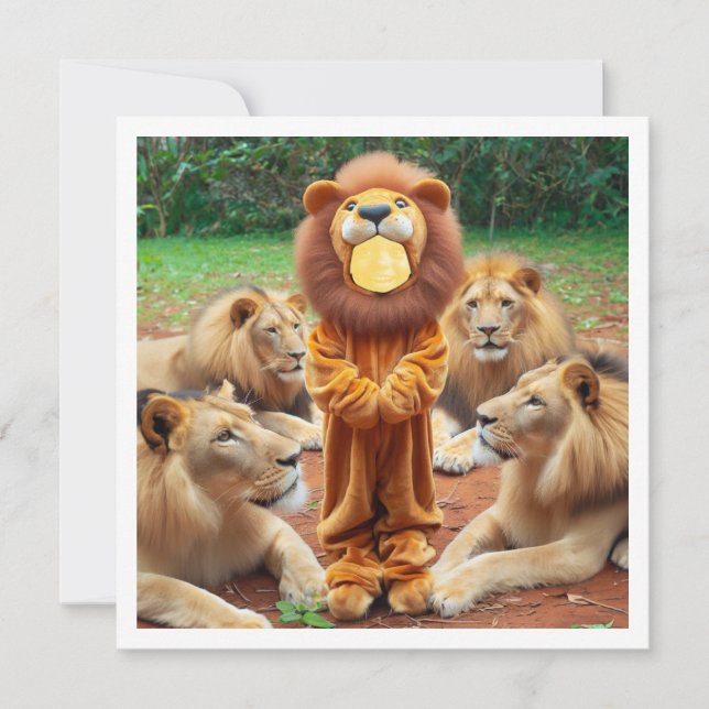 Carte Placez mon visage sur la photo, les lions et la ca (Devant)