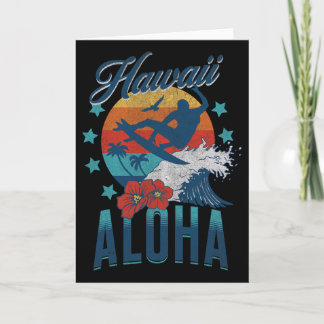 Carte Plage Aloha Hawaï Surf Vintage Hawaïen Rétro