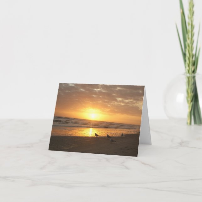 Carte Plage atlantique, OR, coucher du soleil (Devant)