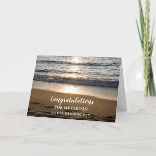 Carte Plage Cousin Mariage Day Félicitations