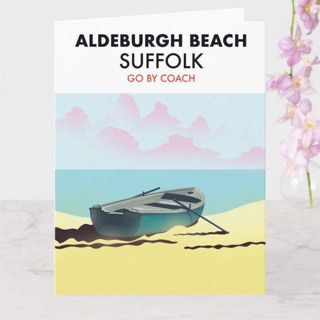 Carte Plage d'Aldeburgh Suffolk  (Orchidée)