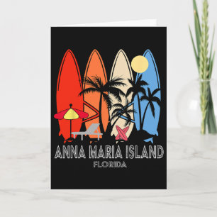 Carte Plage d'Anna Maria Island Floride Surfboard Rétro