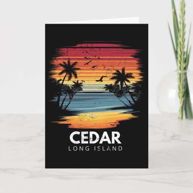 Carte Plage de Cedar Long Island Planche de surf Surfing (Devant)