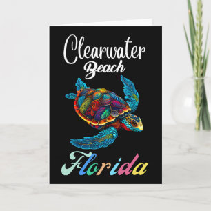 Carte Plage de Clearwater Floride Tie Dye Tortue de Mer