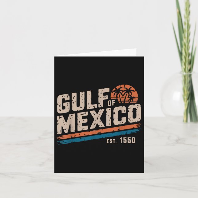 Carte Plage De Coucher De Soleil Retro 90s Gulf Of Usa A (Devant)