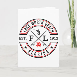 Carte Plage de Lake Worth Beach Floride Fl Rétro Surfeur