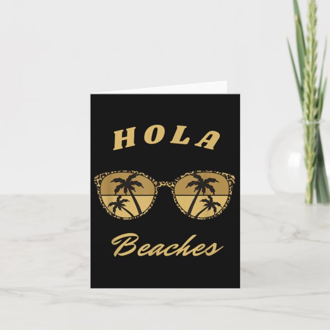 Carte Plage de Leopard Sungles Hola Plage Vacances Palm  (Devant)