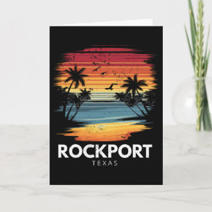 Carte Plage de Rockport Texas Planche de surf Surf vinta