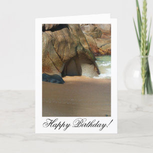 Carte Plage de sable blanc ; Joyeux anniversaire