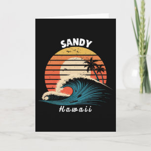Carte Plage de sable Hawaii Femmes Hommes Surfboarding 
