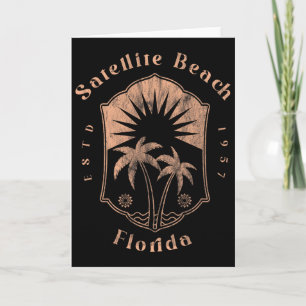 Carte Plage de Satellite Beach Floride Rétro Surfeur Pla