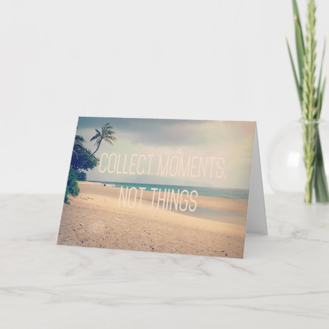 Carte Plage d'Hawaii | Collect Moments Not Things (Devant)