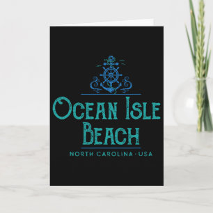 Carte Plage d'Ocean Isle Caroline du Nord Design nautiqu