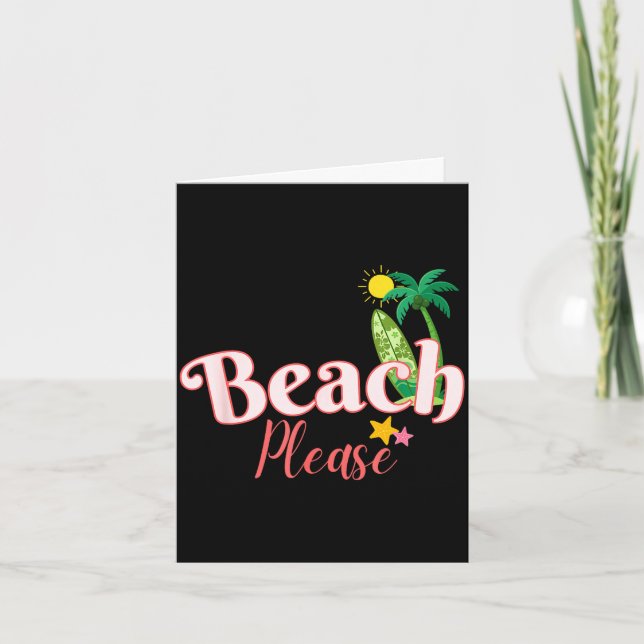 Carte Plage drôle de vacances d'été graphique mignon bor (Devant)