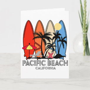 Carte Plage Pacifique Californie Planche de surf rétro v