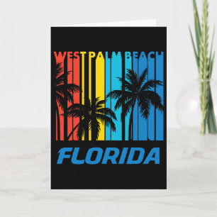 Carte Plage Rétro West Palm Beach Floride Palmiers Vacan