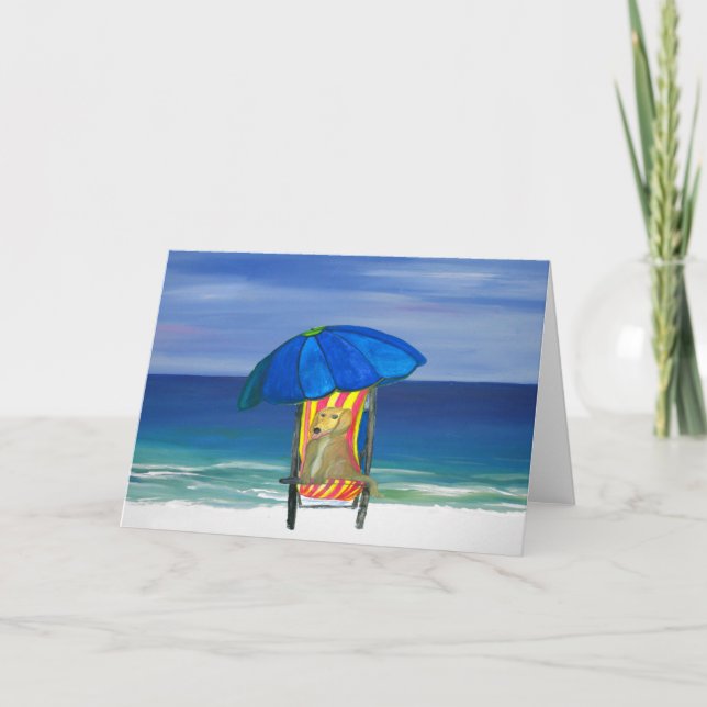 Carte Plage Sandy Paws Chien (Devant)