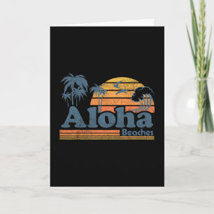 Carte Plages Aloha Hawaï Vintage Plage Surf Rétro H