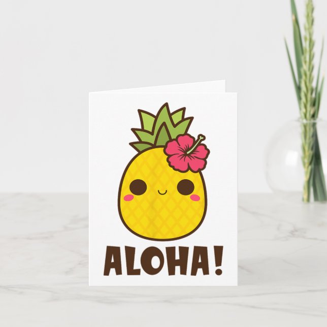 Carte Plages d'Aloha Kawaii Cute Pineapple Hawaii Hawaii (Devant)