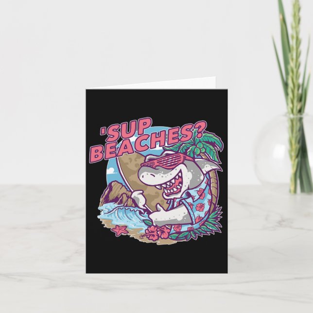 Carte Plages Sup Funny Shark Summer Beach Lover Mème Va (Devant)