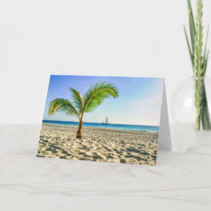 Carte Plages tropicales Bateau, Palmier, Aruba
