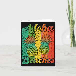Carte Plages vintages d'Aloha Plages d'ananas Hawaiin Be
