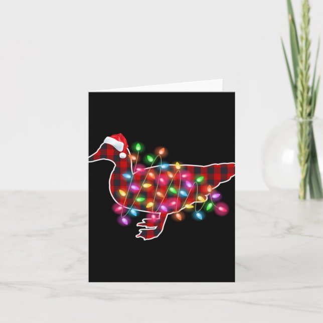 Carte Plaid Buffalo Duck Christmas Pajamas Xmas Lights F (Devant)
