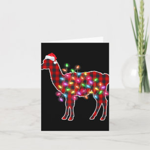 Carte Plaid Buffalo Llama Pyjama de Noël Christmas Lumiè