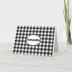 Carte Plaid Buffalo noir et blanc personnalisé