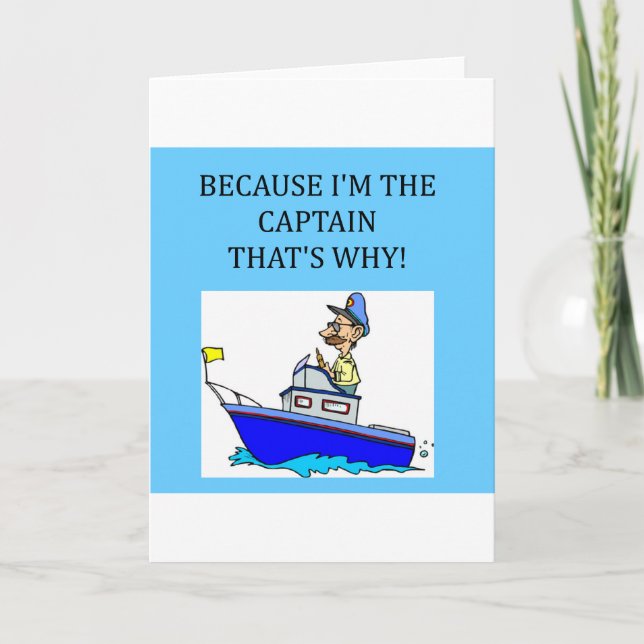 Carte plaisanterie amusante du capitaine de bateau (Devant)