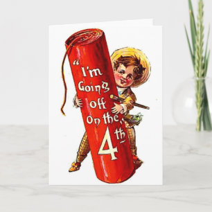 Carte Plaisanterie de pétards pour enfants 4 juillet Art