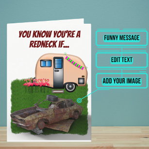 Carte Plaisanterie de voitures Redneck sur mesure Annive