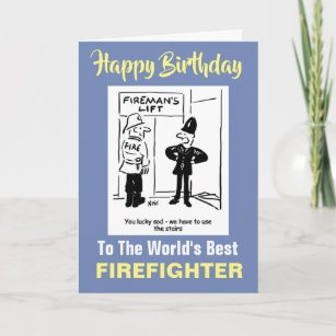 Carte Plaisanterie des pompiers - Joyeux anniversaire