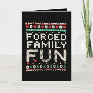 Carte Plaisir de famille forcé Sarcasme Noël dégueu Noël
