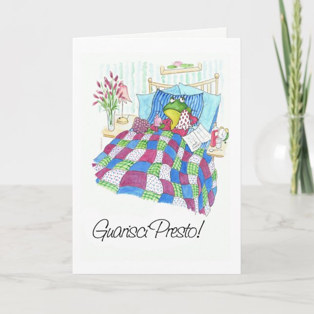 Carte Plaisir Grenouille Verte Se Bien Bientôt Salutatio (Devant)