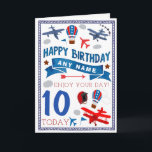 Carte Plan Aeroplane<br><div class="desc">Personal ise this card with your own message, along with the recipients name & age using the easy template. As you choose the text then this greetings card can be customized for any d'occasion ! Please check my shop for matching thank you cards, enveloppe, invitations & coordinating party supplies !...</div>