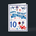 Carte Plan Aeroplane<br><div class="desc">Personal ise this card with your own message, along with the recipients name & age using the easy template. As you choose the text then this greetings card can be customized for any d'occasion ! Please check my shop for matching thank you cards, enveloppe, invitations & coordinating party supplies !...</div>