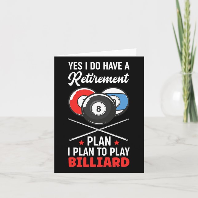 Carte Plan de retraite Billiards Billiard Snooker Ball (Devant)
