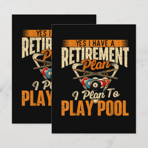 Carte Plan de retraite jouer au billard - Sports de joue
