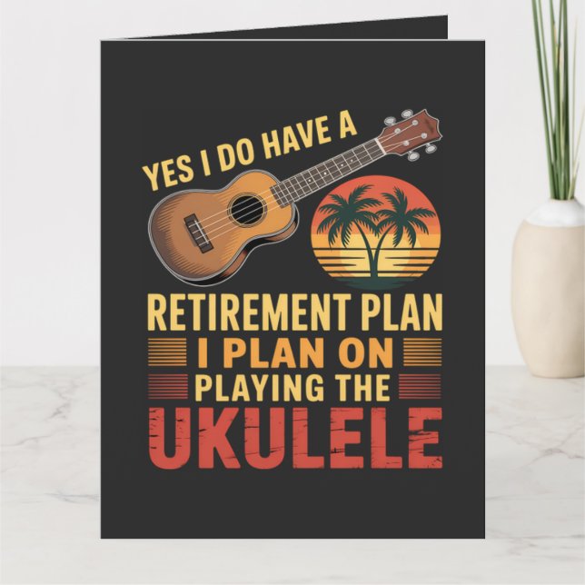 Carte Plan de retraite Ukulele Drôle (Devant)