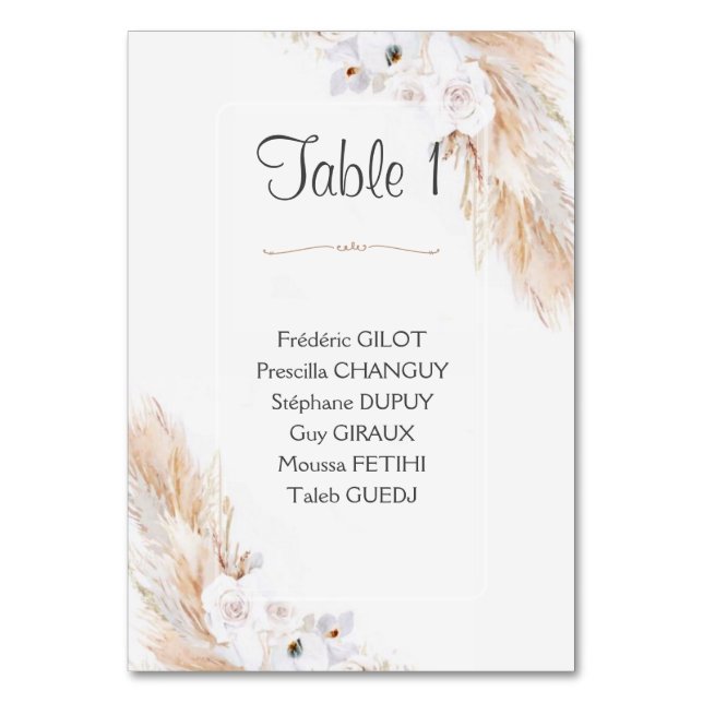 Carte plan de table (Par défaut)