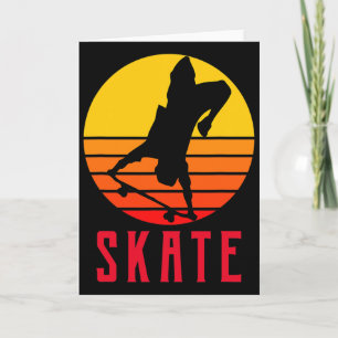 Carte Planche à roulettes Rétro Vintage Skateur Planche
