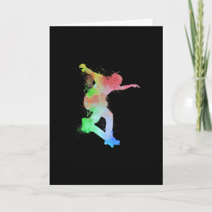 Carte Planche à roulettes Skateboardeur Jaillissement d'