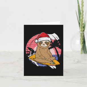 Carte Planche À Surf Fête Noël En Juillet Plage Vacat Ét