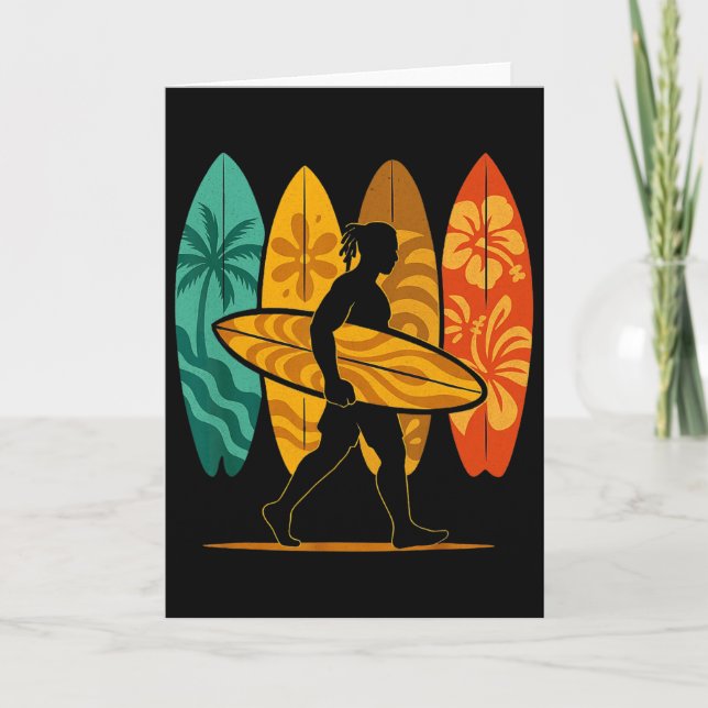 Carte Planche de surf estivale Surfboard Beach Su (Devant)