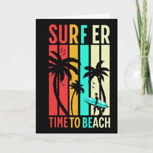 Carte Planche de surf rétro drôle surf vintage plage