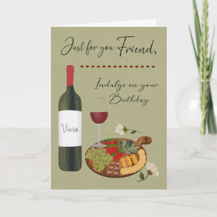 Carte Planche de vin d'anniversaire et de charcuterie